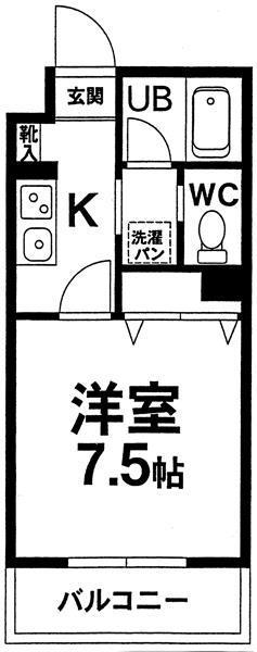 カーサ デ アルジェント(1K/2階)の間取り写真
