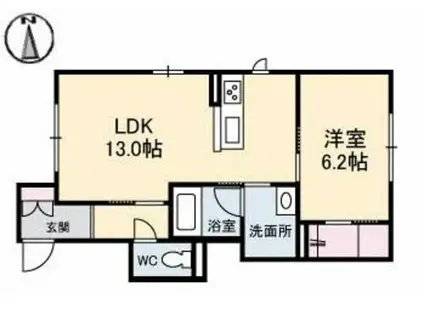 ピゴラーレII(1LDK/1階)の間取り写真