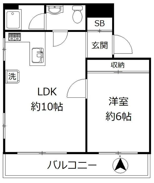 スカイハイツ広沢 5階階 間取り