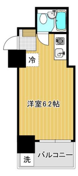 ダイアパレス舟入中(ワンルーム/3階)の間取り写真