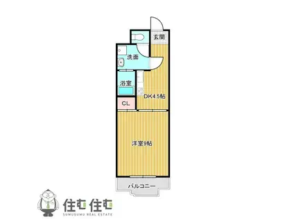 リバティベル三好丘(1DK/1階)の間取り写真