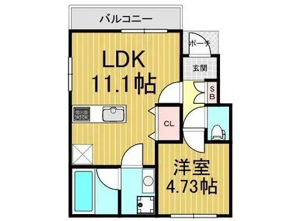 RICCO PIANETA リッコピアネータ(1LDK/1階)の間取り写真