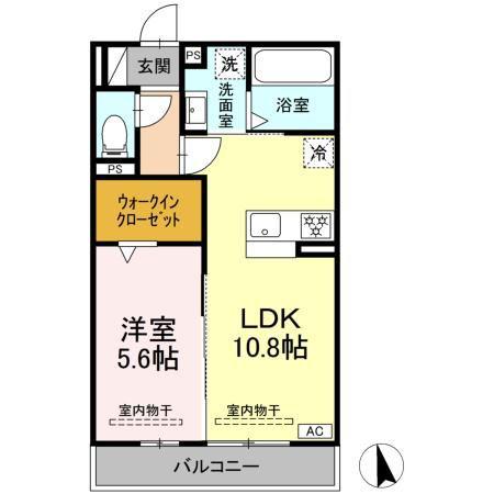 シリウス(1LDK/3階)の間取り写真