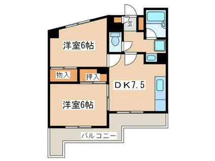 グリーンヒル三田5(2DK/4階)の間取り写真