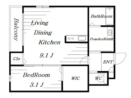 マイハウス天台(1LDK/3階)の間取り写真