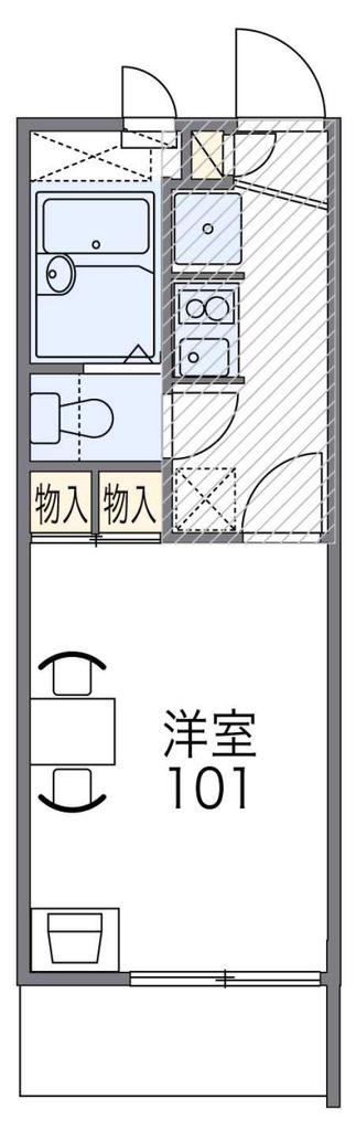 レオパレスコンチェルト(1K/1階)の間取り写真