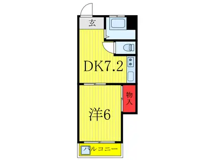 マンション並木(1DK/3階)の間取り写真
