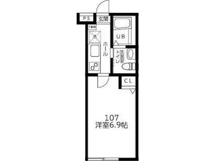 ラシャンス国分南(1K/1階)の間取り写真