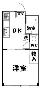 堀内コーポ(1DK/3階)の間取り写真