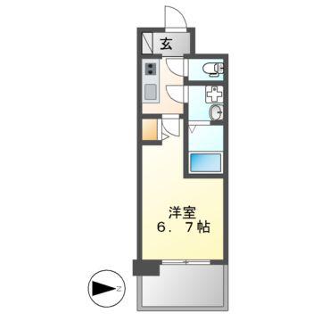 S-RESIDENCE上前津(1K/15階)の間取り写真