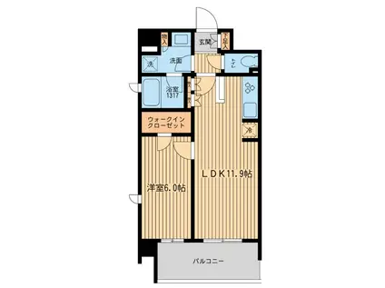 BLESS上池袋(1LDK/2階)の間取り写真