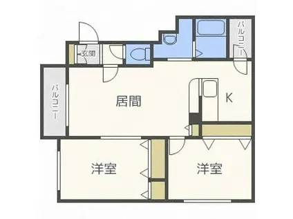 アヴァンセ発寒7・9(2LDK/2階)の間取り写真