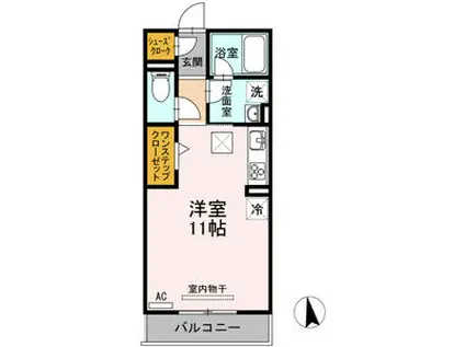 グラン・シャリオ(ワンルーム/1階)の間取り写真