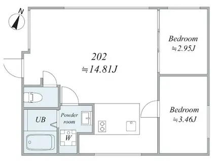 TRIAS336(2LDK/2階)の間取り写真