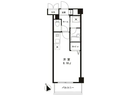 88TEES立川(ワンルーム/3階)の間取り写真