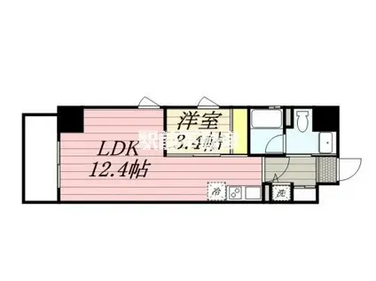 ルネッサンス21久留米六ツ門(1LDK/2階)の間取り写真
