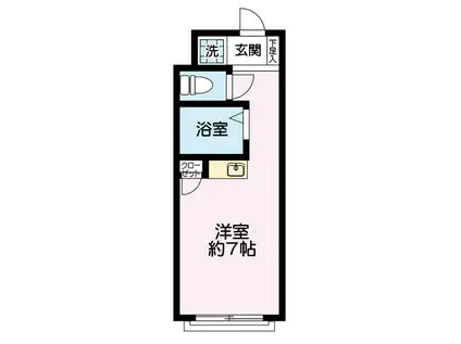 ヨウコースクウェア日進(ワンルーム/4階)の間取り写真