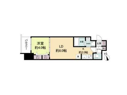 BPRレジデンス国泰寺(1LDK/12階)の間取り写真