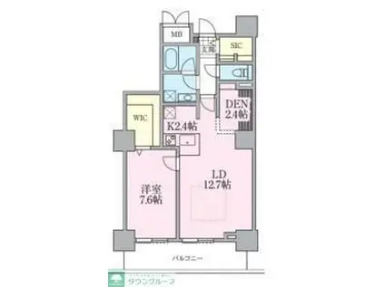 ロイヤルパークスタワー南千住(1SLDK/33階)の間取り写真