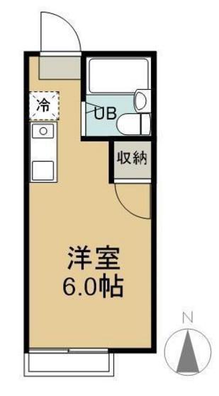 コーポ光(ワンルーム/2階)の間取り写真