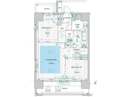 フュージョナル王子ハイズ(2LDK/4階)の間取り写真