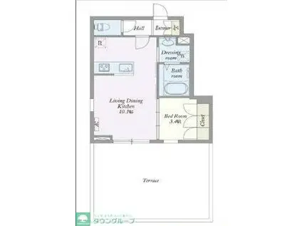 ROELL(1LDK/1階)の間取り写真