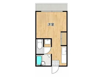 メゾンK&M(ワンルーム/2階)の間取り写真