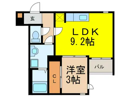 REGALEST 大橋 ME-RY III(1LDK/2階)の間取り写真