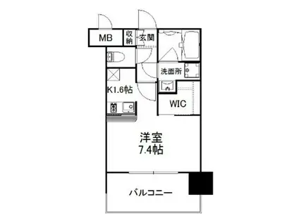 エンクレスト薬院NOBLE(1K/14階)の間取り写真