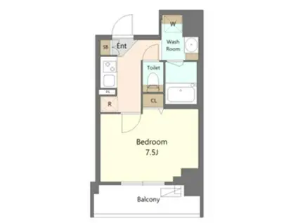 S-RESIDENCE新宿早稲田AVELIS(1K/5階)の間取り写真