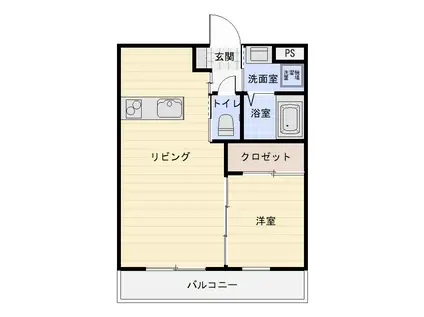 ハレクラニ(1LDK/3階)の間取り写真