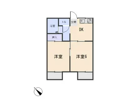 やなぎハイツ(2DK/2階)の間取り写真
