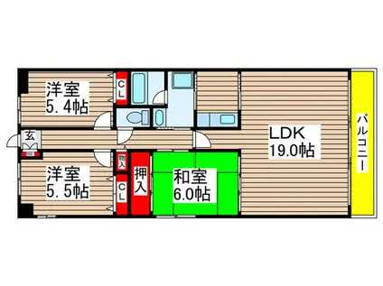 CASSIA八千代緑が丘(3LDK/10階)の間取り写真