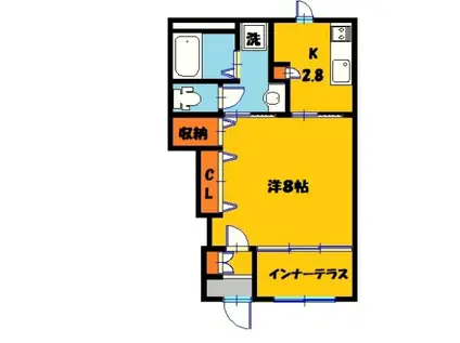 シャトリエ(1K/1階)の間取り写真