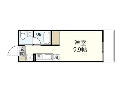 ヴィラ リヴィエールIII(ワンルーム/2階)の間取り写真