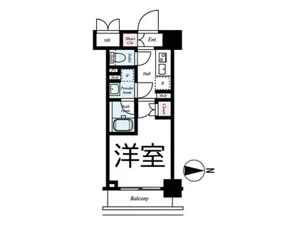 ハーモニーレジデンス武蔵小杉♯002(1K/3階)の間取り写真