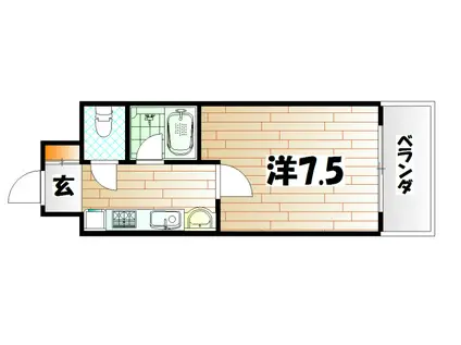 ヒロビルディング(1K/3階)の間取り写真