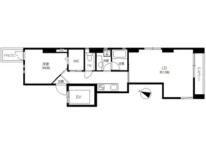 CASA ABC(1LDK/3階)の間取り写真