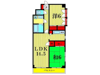 フローラ瑞江(2LDK/4階)の間取り写真