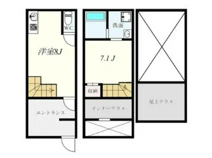 IDCW&R APARTMENT02(1LDK/1階)の間取り写真