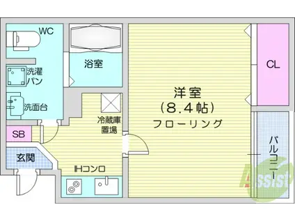 カハラ五輪(1K/1階)の間取り写真