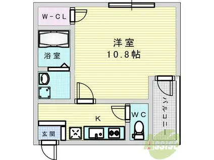 フジパレス小松(1K/3階)の間取り写真