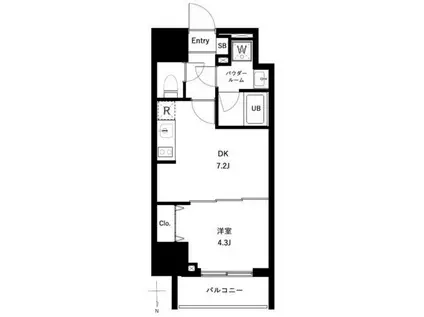 アーバンパーク王子II(1DK/10階)の間取り写真