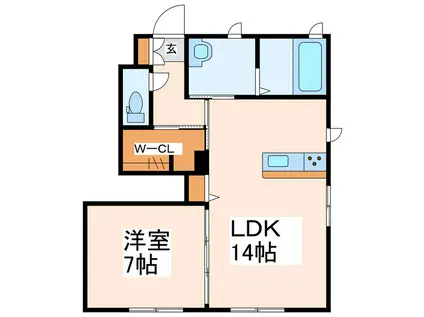 クレセオ ブレス II番館(1LDK/1階)の間取り写真