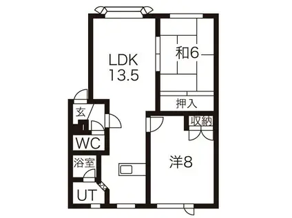サンシャイン19(2LDK/1階)の間取り写真