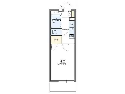 レオパレスエスペランサ扇(1K/3階)の間取り写真