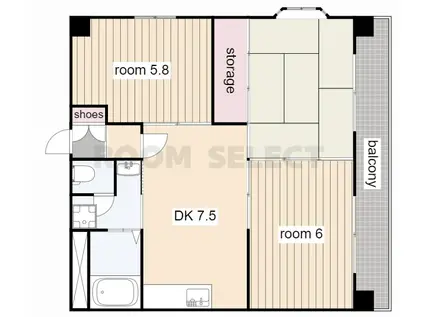 レジデンス梅村(3DK/6階)の間取り写真