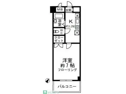 K・S柿生(1K/6階)の間取り写真