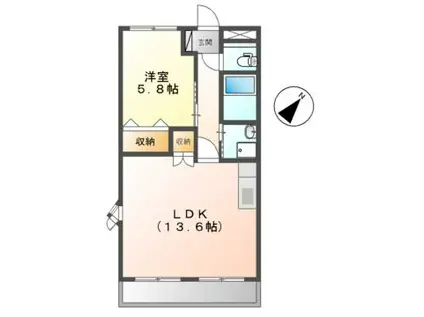 NEO SOPHIA(1LDK/1階)の間取り写真