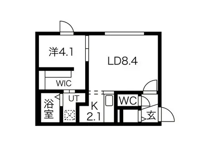 SENNA 元町(1LDK/4階)の間取り写真